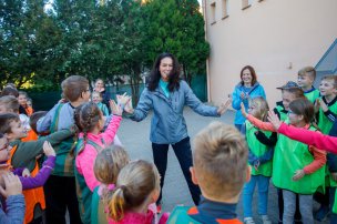 Olympijský trénink s Šárkou Kašpárkovou v ZŠ Neslovice